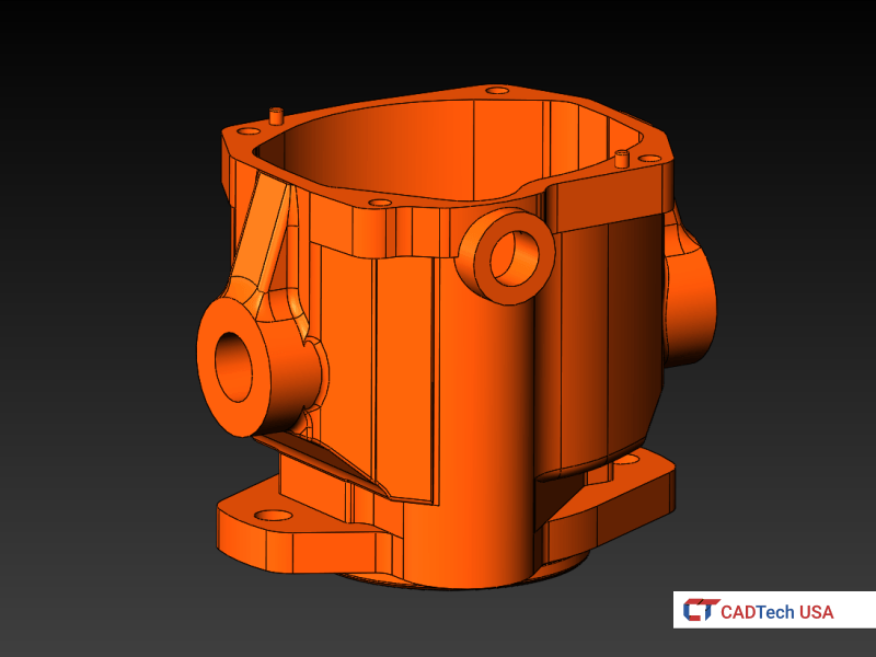 Scanned mesh imported into Solidworks for reverse engineering