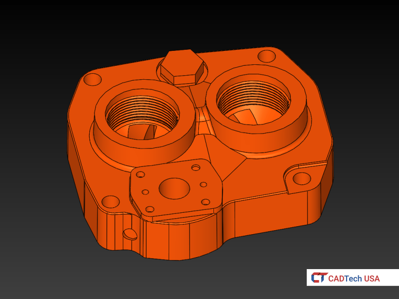 Scanned mesh imported into Solidworks for reverse engineering