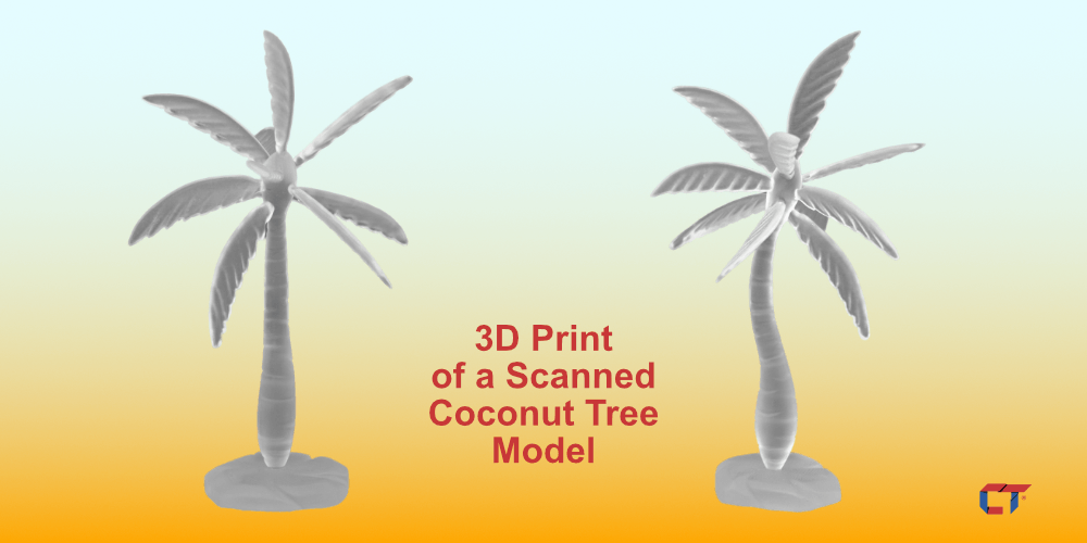 High-resolution 3D Print of a digitized Coconut tree