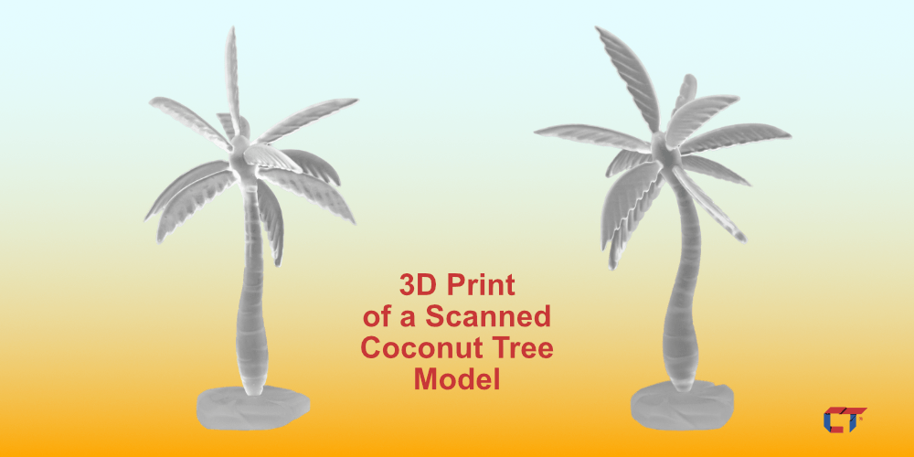 High-resolution 3D Print of a digitized Coconut tree