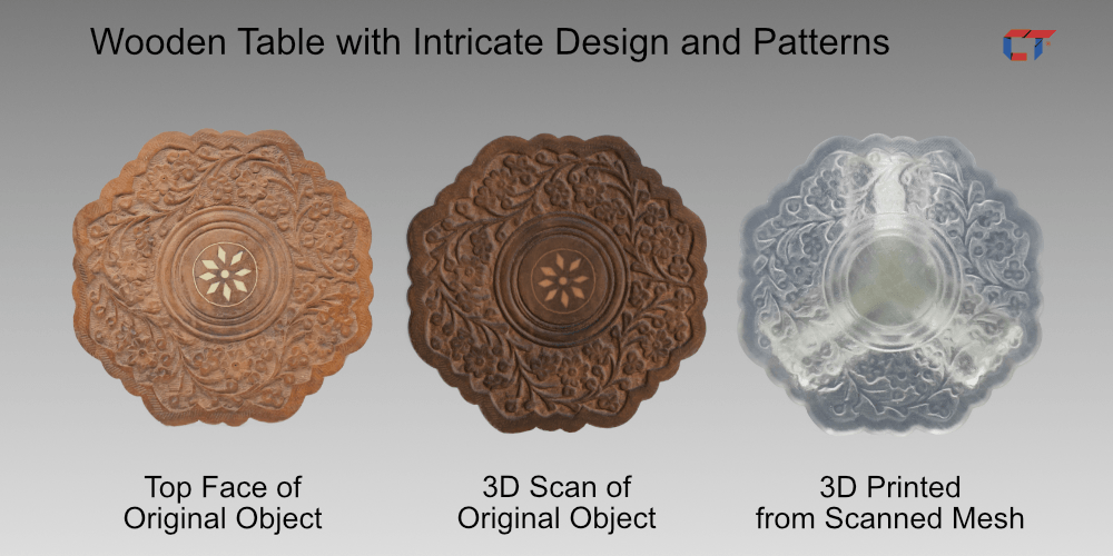 Wooden Table digitized for 3D Printing, Top View
