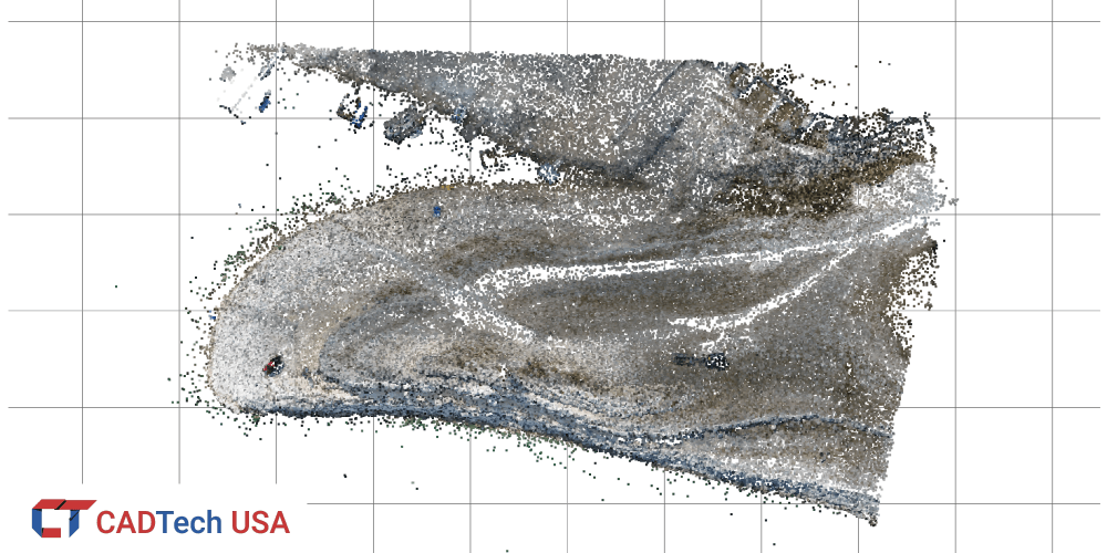 Sparse point cloud of a site through photogrammetry