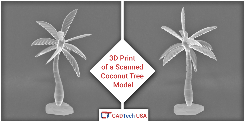 High-resolution 3D Print of a digitized Coconut tree
