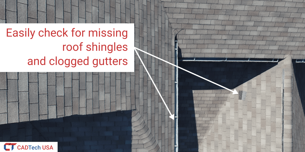 Showing missing shingles on a roof